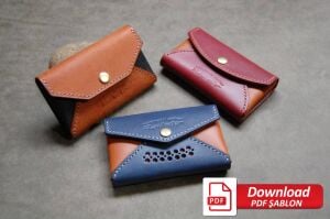 Kapaklı Kartlık PDF Şablonu SRT551 1 Şablonda 3 farklı Model Deri El Aletleri