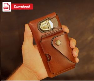 Cüzdanlı Telefon Kılıfı SRT555 PDF Şablonu Deri El Aletleri