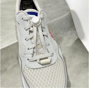 SRTfootcare 2 in 1 Akıllı Kilitli Elastik Outdoor Ayakkabı Bağcığı 100cm 1 Çift Beyaz