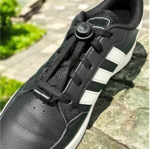 SRTfootcare 2 in 1 Akıllı Kilitli Elastik Outdoor Ayakkabı Bağcığı 100cm 1 Çift Siyah