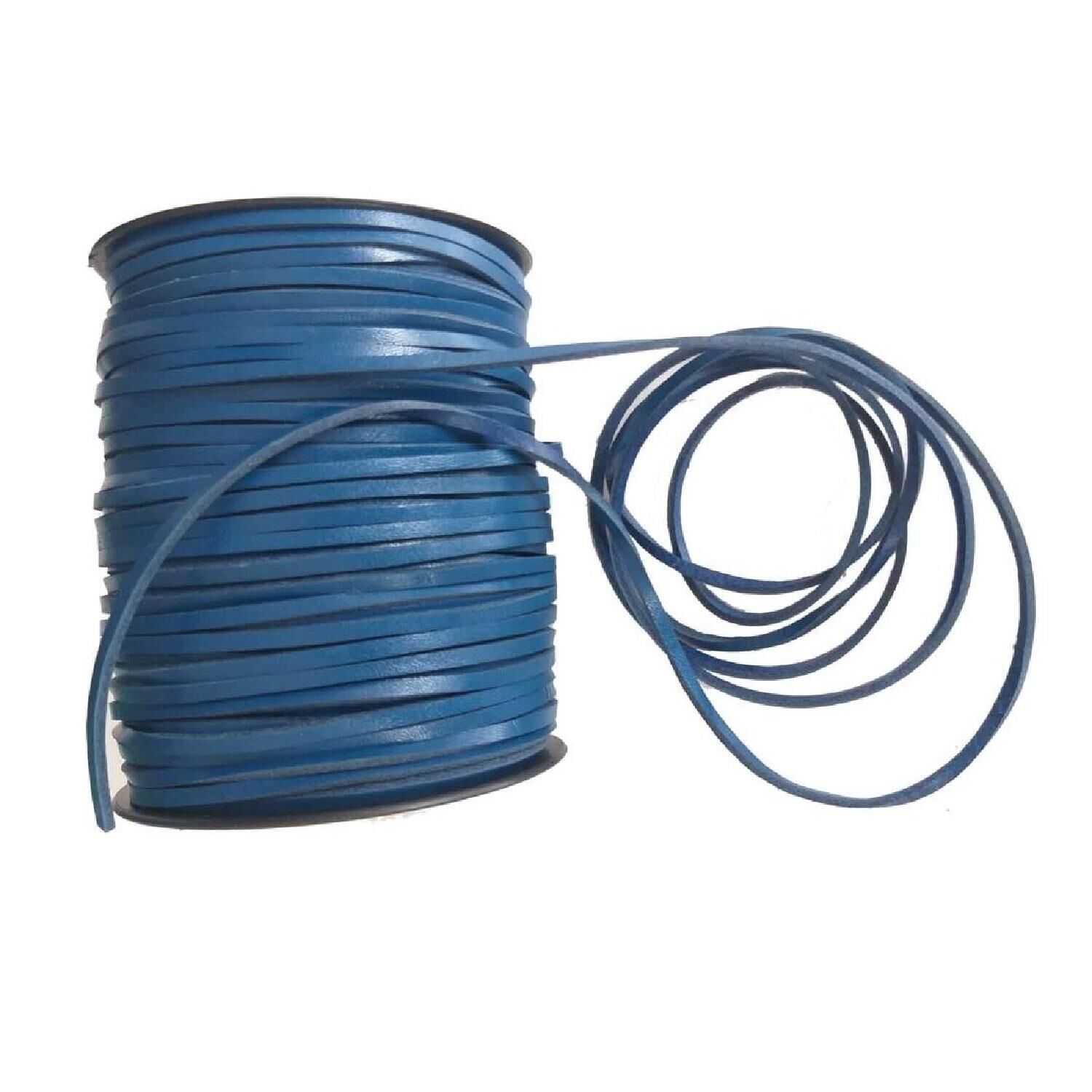 Deri Ayakkabı Bağcığı 1 mt Mavi