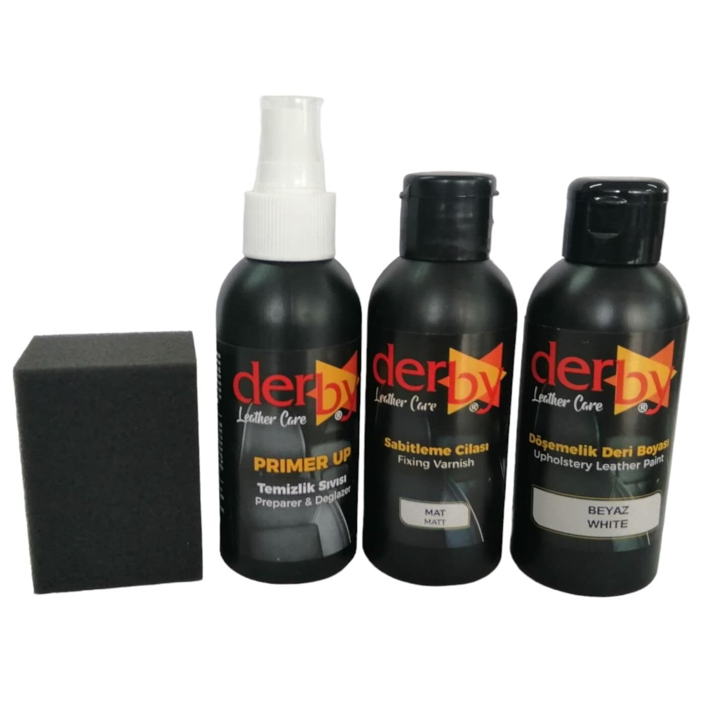 Derby Deri Döşeme Ve Direksiyon Boyası 4 lü Set Standart Renkler .Beyaz