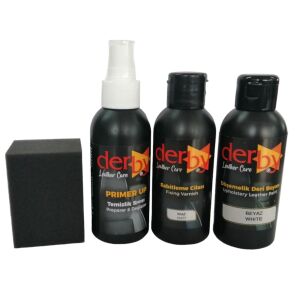 Derby Deri Döşeme Ve Direksiyon Boyası 4 lü Set Standart Renkler .Beyaz