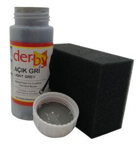 Derby Mont, Direksiyon, Koltuk, Deri Eşya Boyası 100ml ve Siyah Sünger Açık Gri