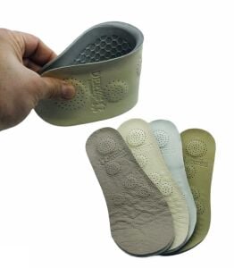 DERY Anatomik 5 Nokta Ortopedik Deri Ayakkabı Tabanı Bej-krem 1 Çift