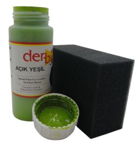 Derby Mont, Direksiyon, Koltuk, Deri Eşya Boyası 100ml ve Siyah Sünger Açık Yeşil