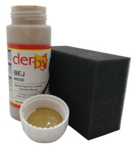 Derby Mont, Direksiyon, Koltuk, Deri Eşya Boyası 100ml ve Siyah Sünger Bej