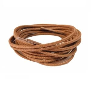 Yuvarlak Mumlu Ayakkabı Bağı 2mm K901 60cm 1 Çift Açık Kahve