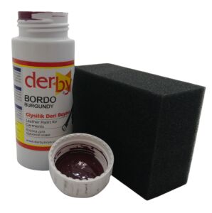 Derby Mont, Direksiyon, Koltuk, Deri Eşya Boyası 100ml ve Siyah Sünger Bordo