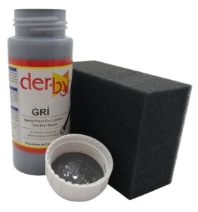 Derby Mont, Direksiyon, Koltuk, Deri Eşya Boyası 100ml ve Siyah Sünger Gri