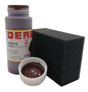 Derby Mont, Direksiyon, Koltuk, Deri Eşya Boyası 100ml ve Siyah Sünger Kahverengi