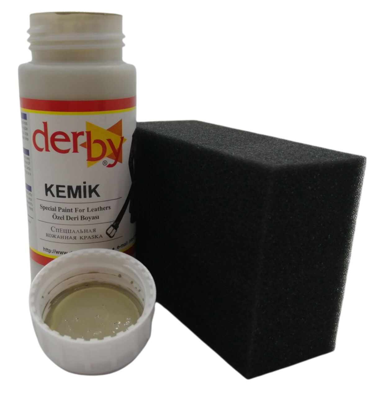 Derby Mont, Direksiyon, Koltuk, Deri Eşya Boyası 100ml ve Siyah Sünger Kemik