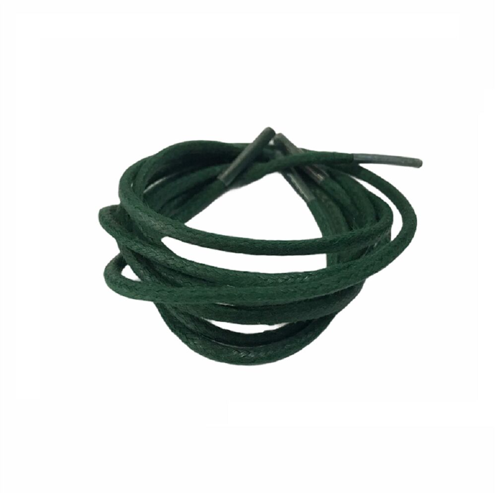 Yuvarlak Mumlu Ayakkabı Bağı 2mm K901 60cm 1 Çift Koyu yeşil