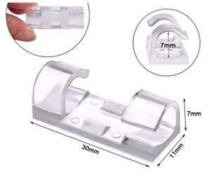 20'li Yapışkanlı Kablo Sabitleyici Şeffaf Klips