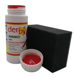 Derby Mont, Direksiyon, Koltuk, Deri Eşya Boyası 100ml ve Siyah Sünger Kırmızı