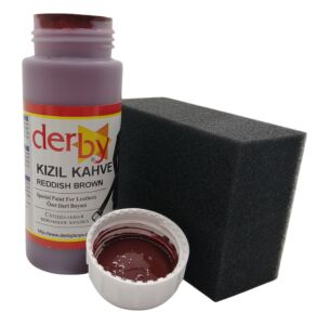 Derby Mont, Direksiyon, Koltuk, Deri Eşya Boyası 100ml ve Siyah Sünger Kızıl Kahve