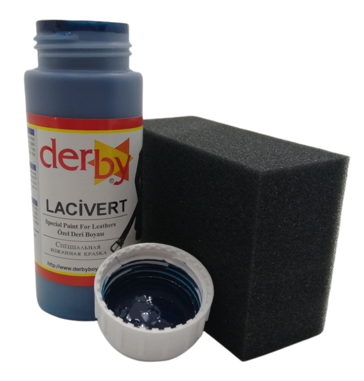 Derby Mont, Direksiyon, Koltuk, Deri Eşya Boyası 100ml ve Siyah Sünger Lacivert