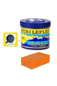 LEFLEF Kundura Boyası 200 ml  + KAUÇUK SÜNGER Lacivert