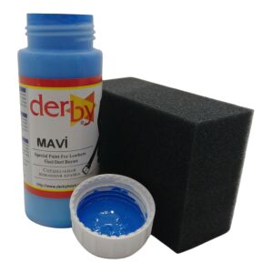 Derby Mont, Direksiyon, Koltuk, Deri Eşya Boyası 100ml ve Siyah Sünger Mavi