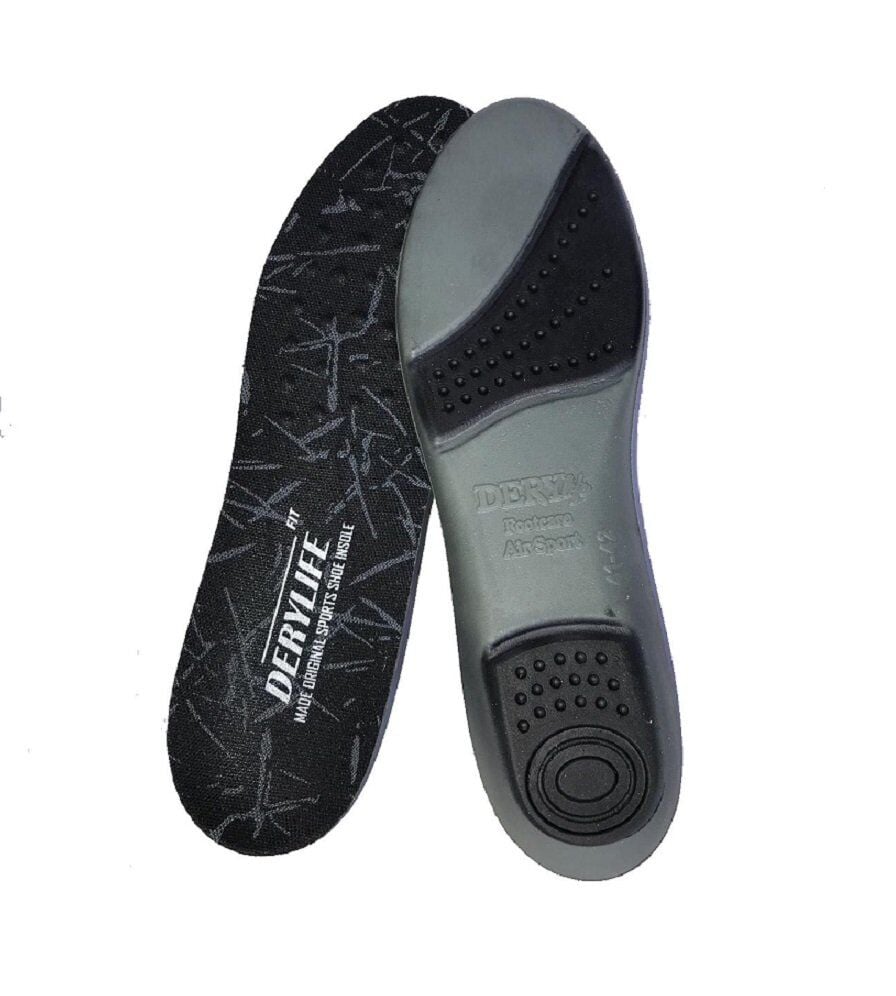 DeryLife Topuk Destekli Ortopedik Kumaş Ayakkabı Tabanı Siyah - 43-44