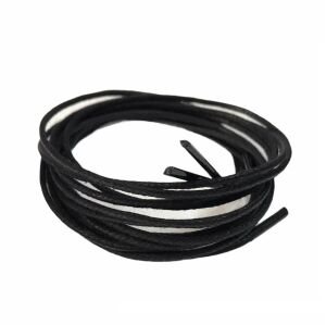 Yuvarlak Mumlu Ayakkabı Bağı 2mm K901 80cm 1 Çift Siyah