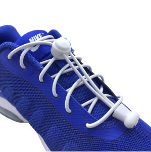 PLY Yuvarlak Kilitli Akıllı Elastik Ayakkabı Bağcığı 100cm 1 Çift Beyaz