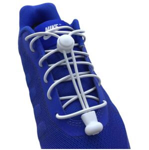 PLY Yuvarlak Kilitli Akıllı Elastik Ayakkabı Bağcığı 100cm 1 Çift Beyaz