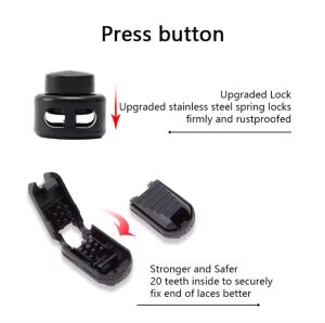 PLY Yuvarlak Kilitli Akıllı Elastik Ayakkabı Bağcığı 100cm 1 Çift Beyaz