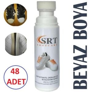 SRTfootcare (48 ADET) Spor Beyaz Deri Ve Kumaş Ayakkabı Boyası 75 Ml.