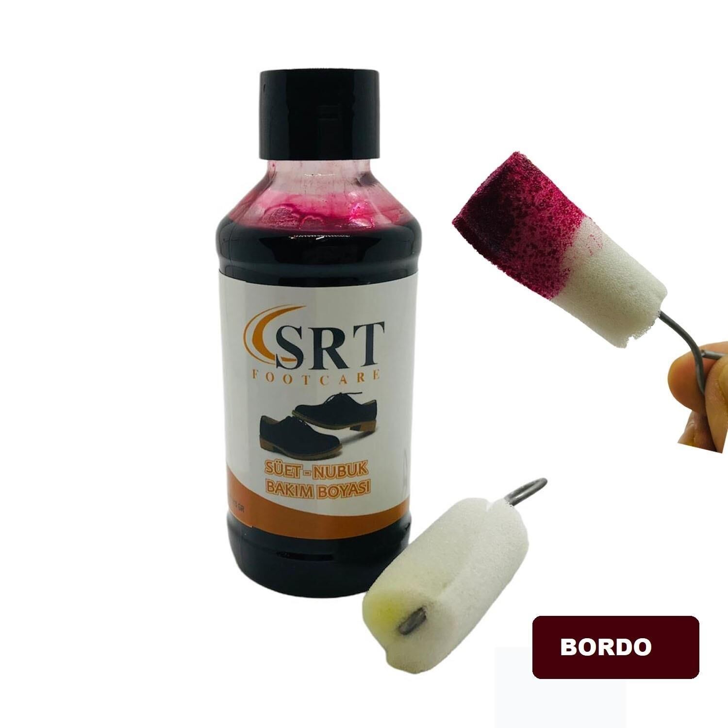 SRTfootcare Süet Nubuk Likit Ayakkabı Bakım Boyası 110 G Bordo