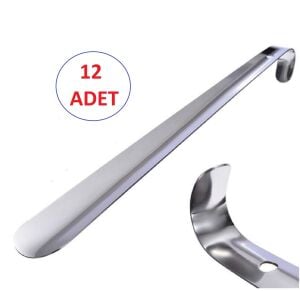 (12 ADET) Çelik Krom Kaplama Metal Ayakkabı Çekeceği Kerata 50 cm