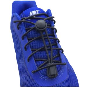 PLY Yuvarlak Kilitli Akıllı Elastik Ayakkabı Bağcığı 100cm 1 Çift Siyah