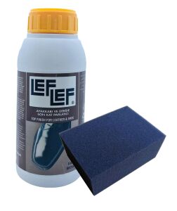 Leflef Son Kat Parlatıcı (Deri Sütü) 500 ml ve Siyah Sünger 1 Adet Kahverengi