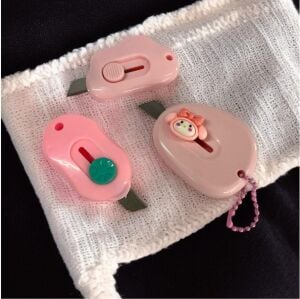 SRTfootcare 3 Ü BİR ARADA PEMBE Taşınabilir Sevimli Falçata - Maket Bıçağı