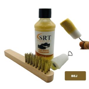 SRTfootcare Süet Nubuk Ayakkabı Bakım Boyası 110 Gr ve Süet Temizleme Tel Fırça Cat Sarı