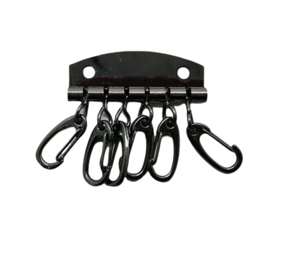 6 Kancalı Anahtarlık Tokası 1 Adet Deri El Aleti Siyah Nikel