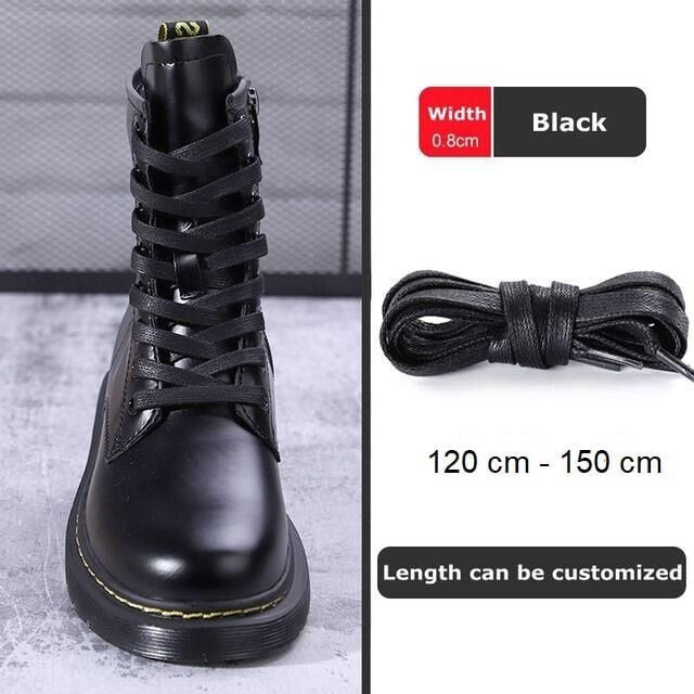 Yassı Mumlu Ayakkabı Bağı K918 100cm 1 Çift Siyah