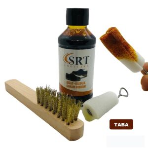 SRTfootcare Süet Nubuk Ayakkabı Bakım Boyası 110 Gr ve Süet Temizleme Tel Fırça Taba
