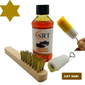 SRTfootcare Süet Nubuk Ayakkabı Bakım Boyası 110 Gr ve Süet Temizleme Tel Fırça Cat Sarı