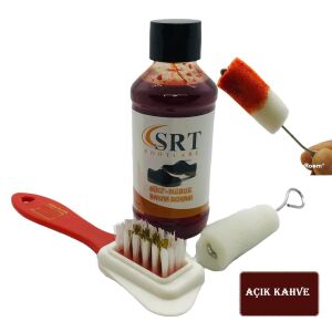 SRTfootcare Süet Nubuk Ayakkabı Bakım Boyası 110 Gr ve 4 Yönlü Temizleme Fırçası Koyu Kahve