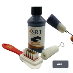 SRTfootcare Süet Nubuk Ayakkabı Bakım Boyası 110 Gr ve 4 Yönlü Temizleme Fırçası Koyu Lacivert