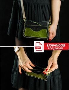 SRT507 Bayan Çantası 2in1 PDF Şablonu 2li Set Deri El Aletleri