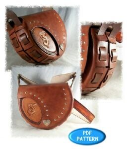 SRT506 Bayan Omuz Çantası PDF Şablonu 2li Set Deri El Aletleri