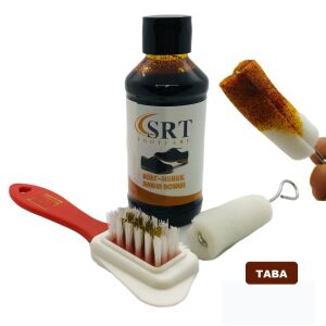 SRTfootcare Süet Nubuk Ayakkabı Bakım Boyası 110 Gr ve 4 Yönlü Temizleme Fırçası Taba