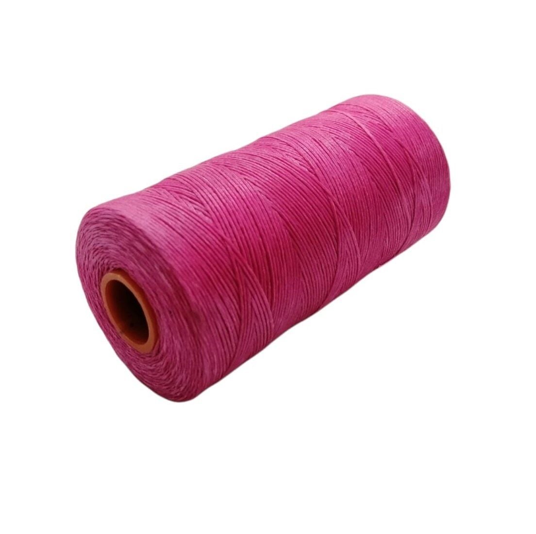 SRTfootcare Deri El Dikişi İçin Mumlu İplik 0,8 Mm 500mt (Leathercraft, Deri Hobi) Fusia 924
