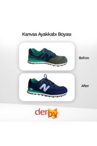 Derby Kanvas - Bez / Kumaş Ayakkabı Boyası 100 ml - ve Uygulama Fırçası Siyah