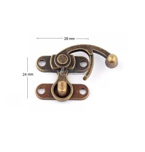 24x28mm Döküm Çanta ve Kutu Kilidi 2 Adet Antik Kahve