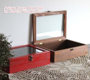 24x28mm Döküm Çanta ve Kutu Kilidi 2 Adet Antik Kahve