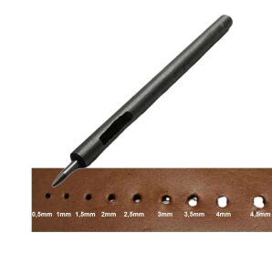 Yuvarlak Vurma Deri Delik Zımbası 1-6 no Arası Deri El Aleti 0 mm