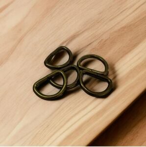 D Metal Halka, Çanta Sapı İçin D Halka 5 Adet Antik Kahve